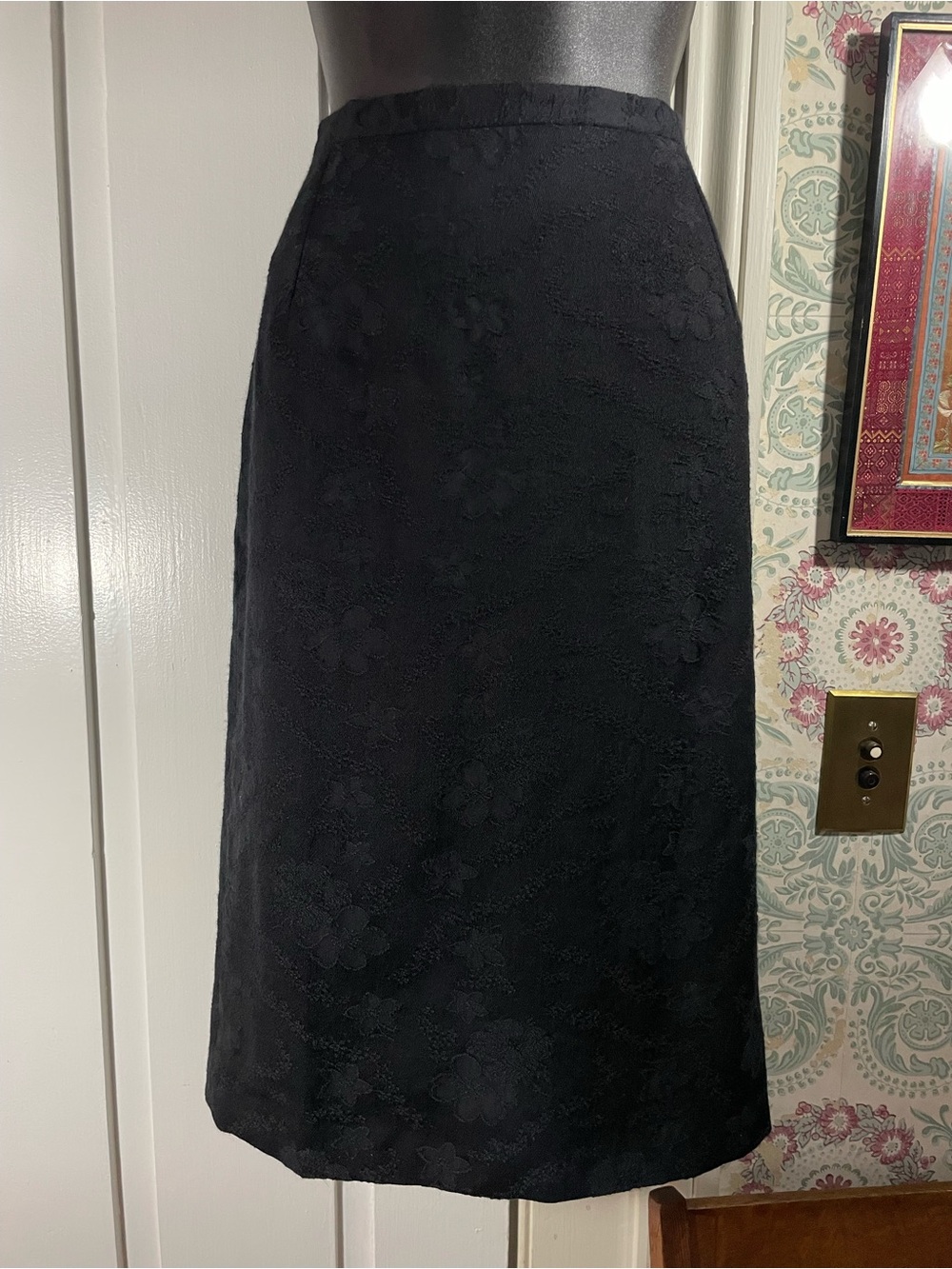 DOLCE & GABBANA Black Floral Skirt